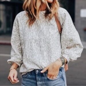 Rebecca Minkoff Rosie French terry leopard print sweatshirt